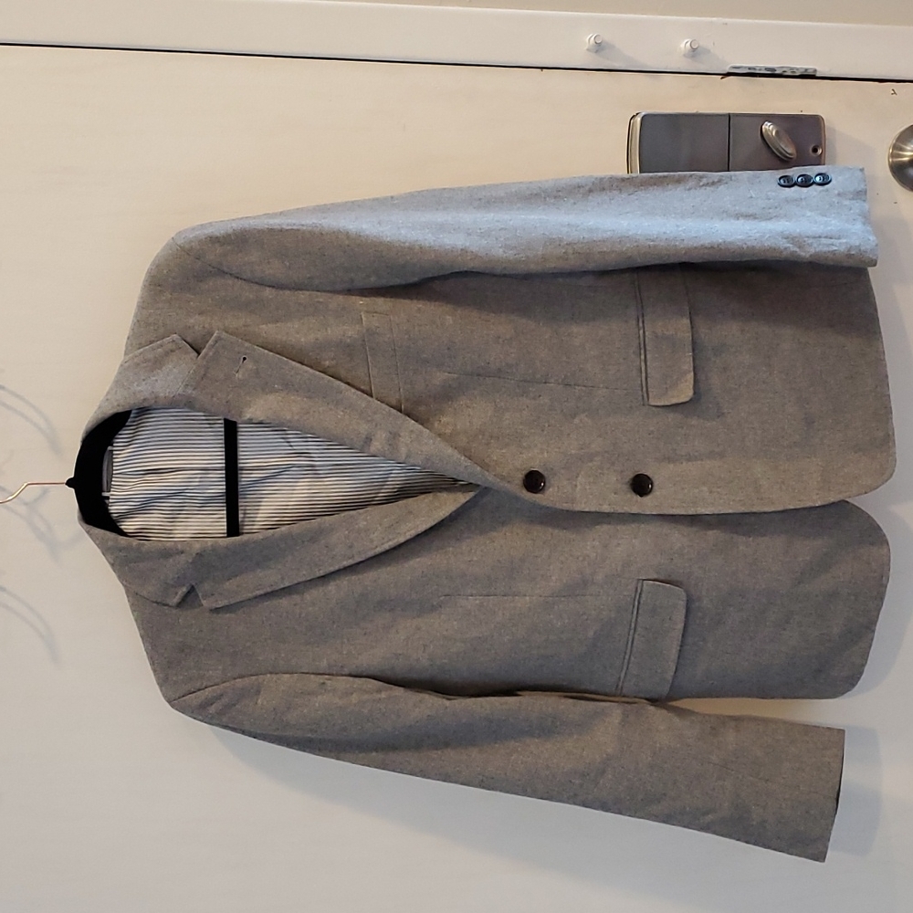Frank & Oak Gray Wool Blend Laurier Fit Blazer Sport Coat 36 NWT